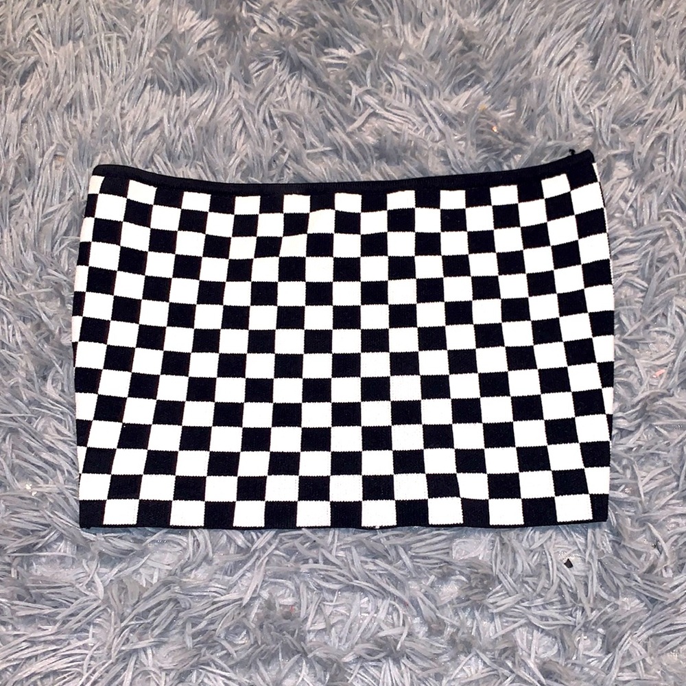 checkered crop top SIZE SMALL
